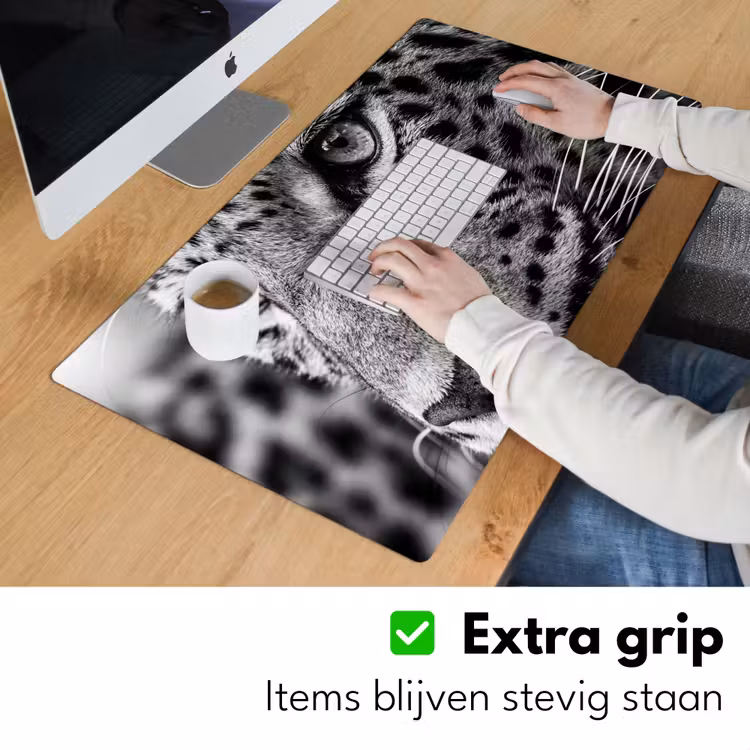 Bureau onderlegger - Luipaard - Zwart - Wit - Oog — 6