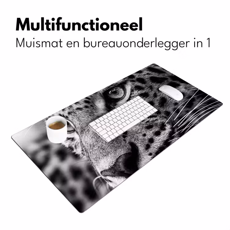 Bureau onderlegger - Luipaard - Zwart - Wit - Oog — 7
