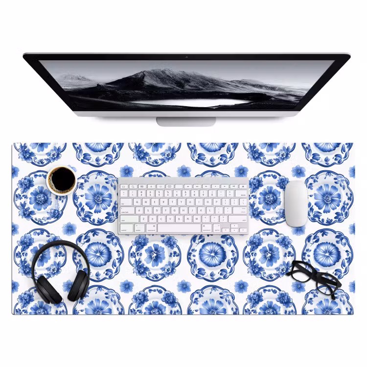 Bureau onderlegger - Sierborden - Bloemen - Blauw — 4
