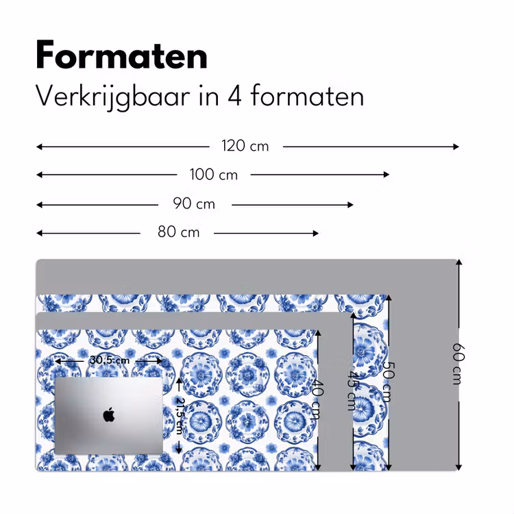 Bureau onderlegger - Sierborden - Bloemen - Blauw — 8