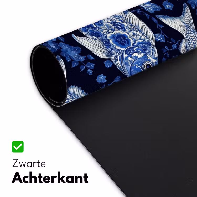 Bureau onderlegger - Vissen - Bloemen - Blauw — 5