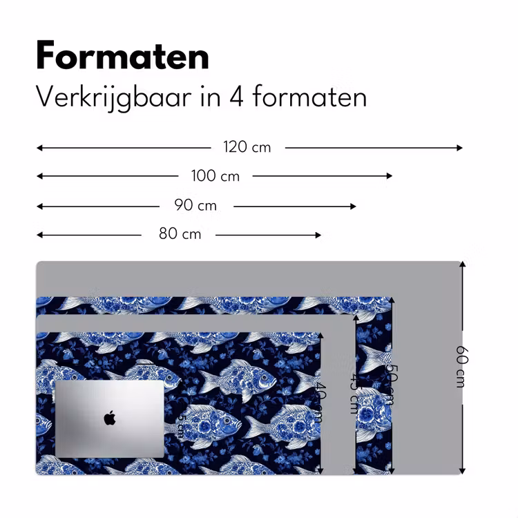 Bureau onderlegger - Vissen - Bloemen - Blauw — 8