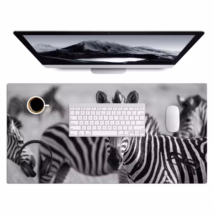 Bureau onderlegger - Zebra's - Zwart - Wit — 4