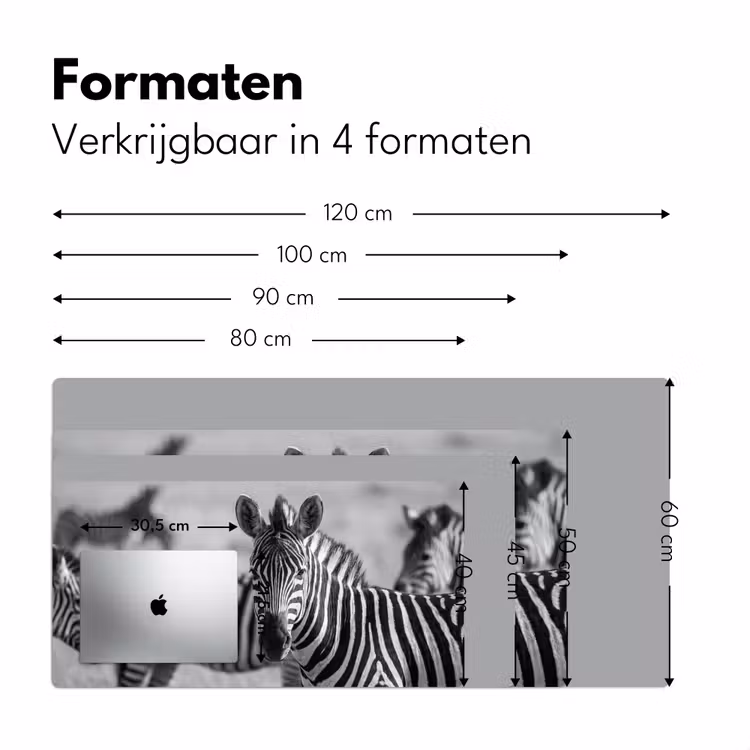 Bureau onderlegger - Zebra's - Zwart - Wit — 8
