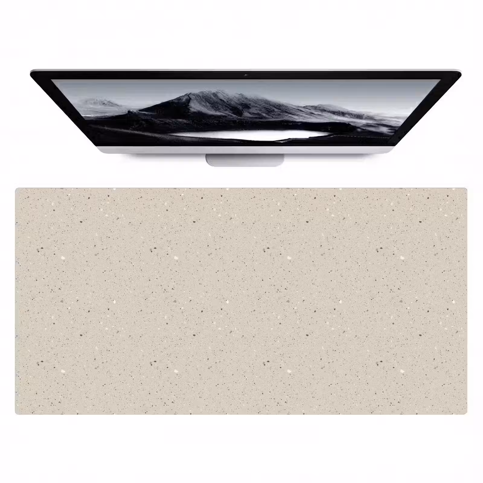 Bureau onderlegger - Lichtbeige - Terrazzo - Grijs — 1