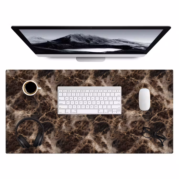 Bureau onderlegger - Bruin - Goud - Marmer — 4