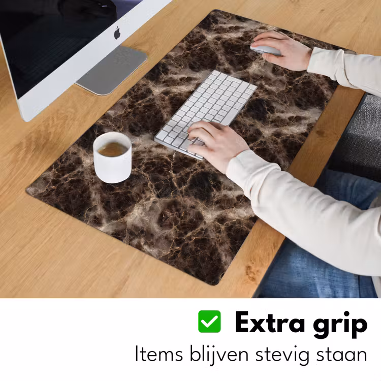 Bureau onderlegger - Bruin - Goud - Marmer — 6