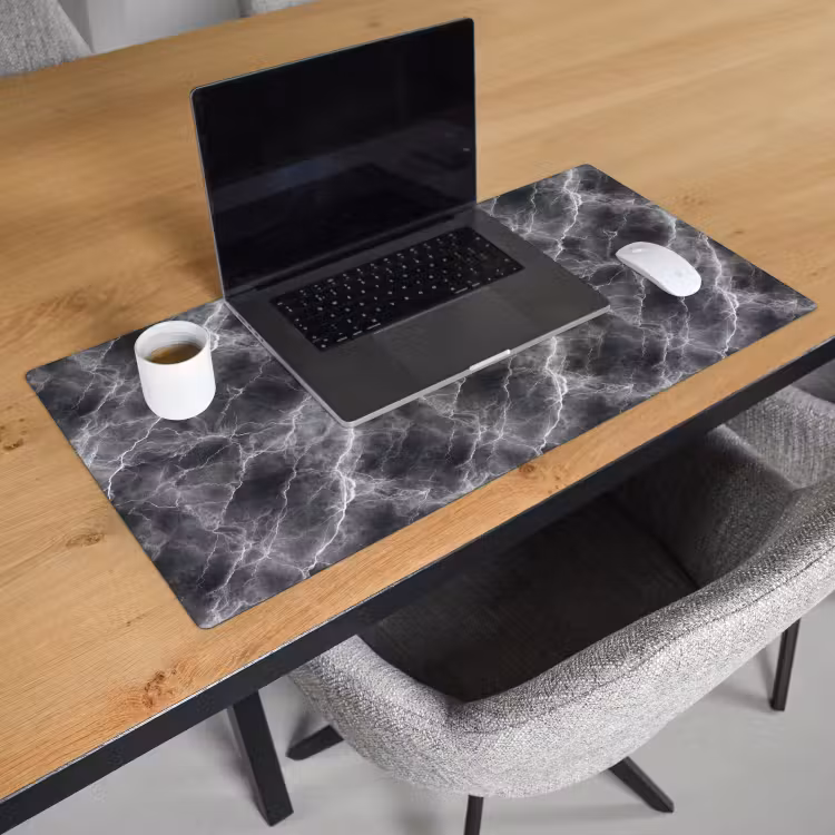 Bureau onderlegger - Donkergrijs - Bliksem - Marmer — 3
