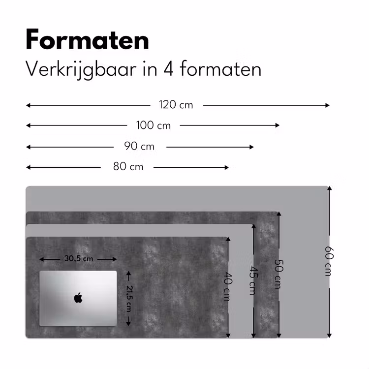 Bureau onderlegger - Donkergrijs - Ruw - Beton — 8