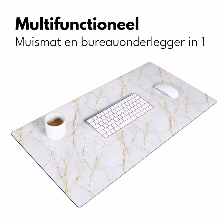 Bureau onderlegger - Wit - Marmer - Goud - Luxueus — 7