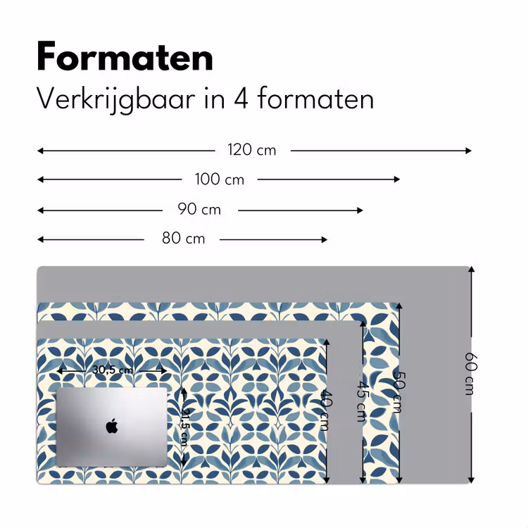 Bureau onderlegger - Flora - Modern - Blauw — 8