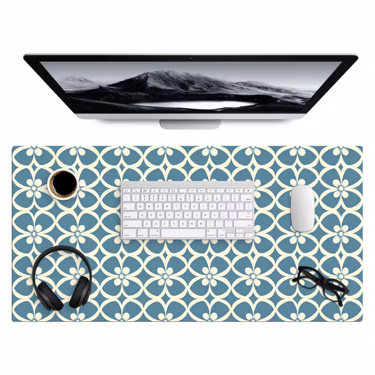 Bureau onderlegger - Patroon - Symmetrisch - Blauw — 4