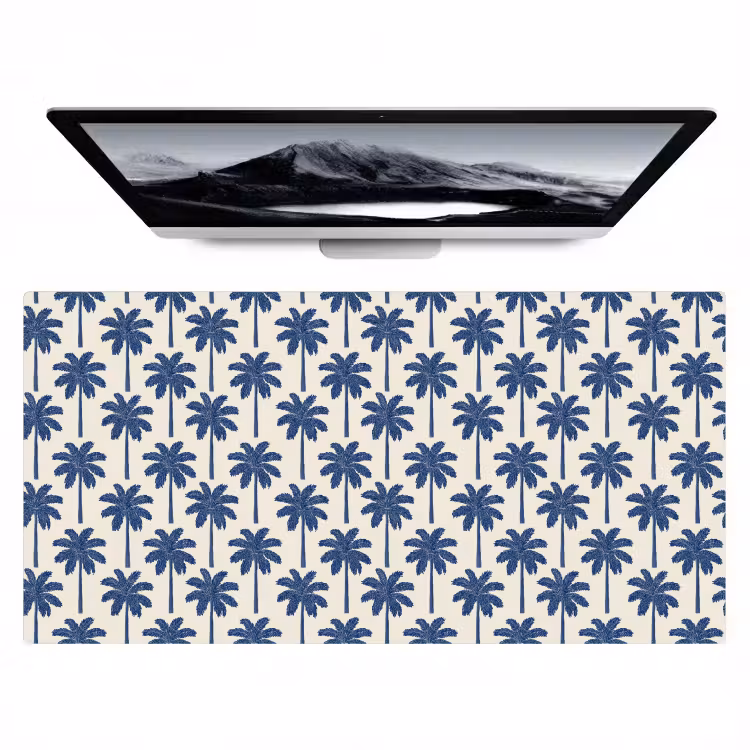Bureau onderlegger - Symmetrisch - Palm - Blauw — 1
