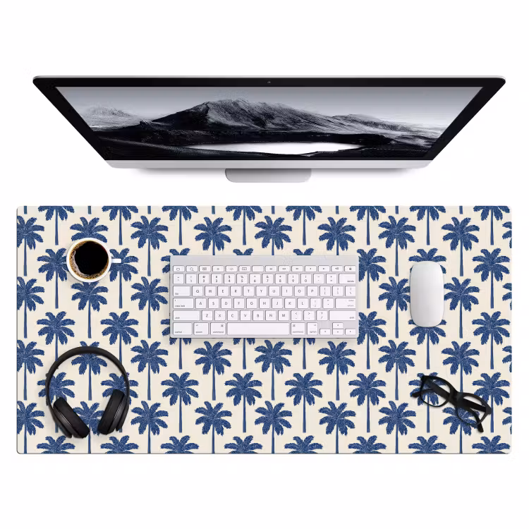 Bureau onderlegger - Symmetrisch - Palm - Blauw — 4