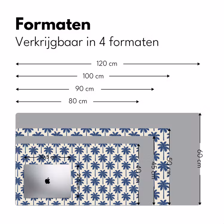 Bureau onderlegger - Symmetrisch - Palm - Blauw — 8