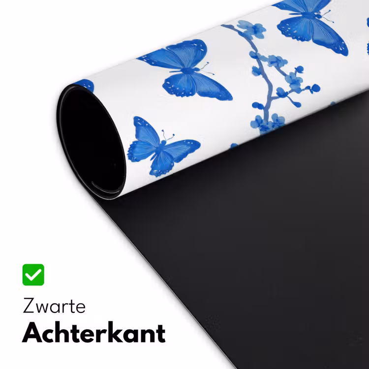 Bureau onderlegger - Vlinder - Bloemen - Blauw — 5