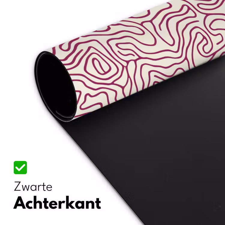 Bureau onderlegger - Kronkelende lijn - Magenta - Crème — 5