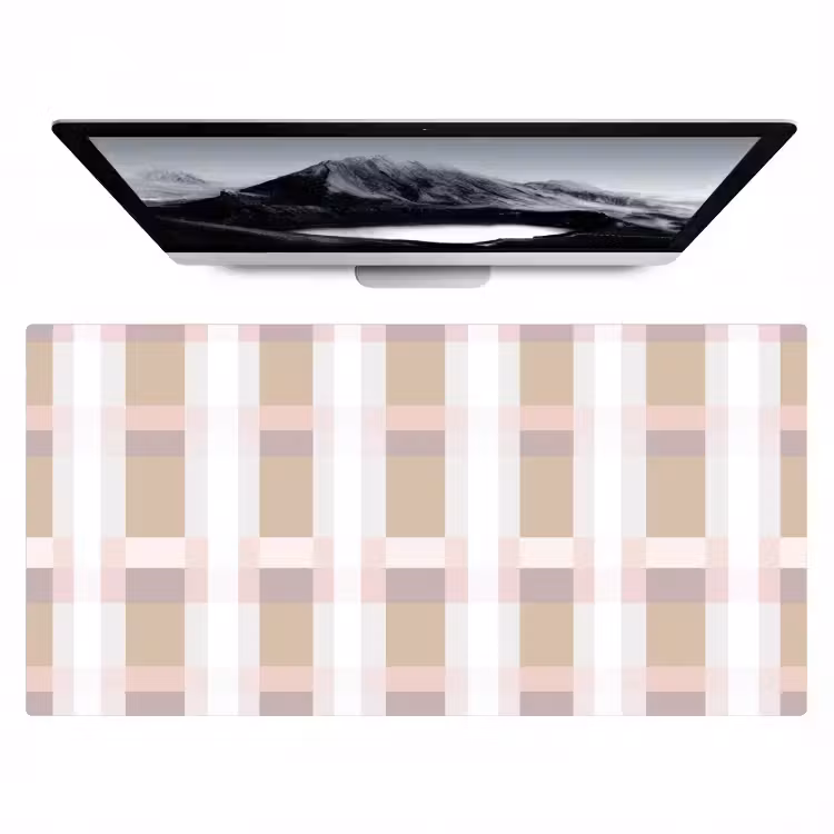Bureau onderlegger - Ruitpatroon - Aardetinten - Minimalistisch — 1
