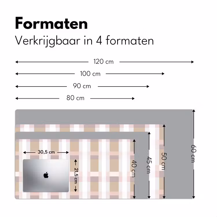 Bureau onderlegger - Ruitpatroon - Aardetinten - Minimalistisch — 8