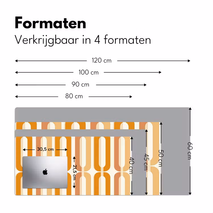 Bureau onderlegger - U-vorm - Retro - Oranje — 8