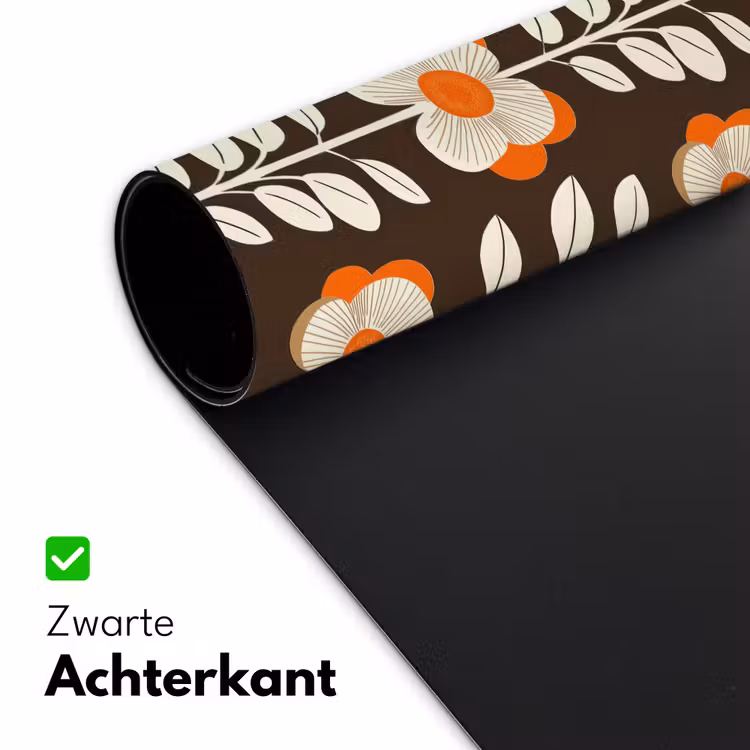 Bureau onderlegger - Bloemen - Retro - Bruin — 5