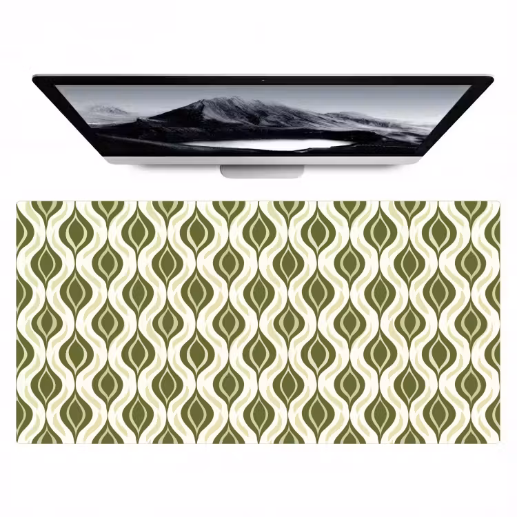 Bureau onderlegger - Patroon - Retro - Groen — 1