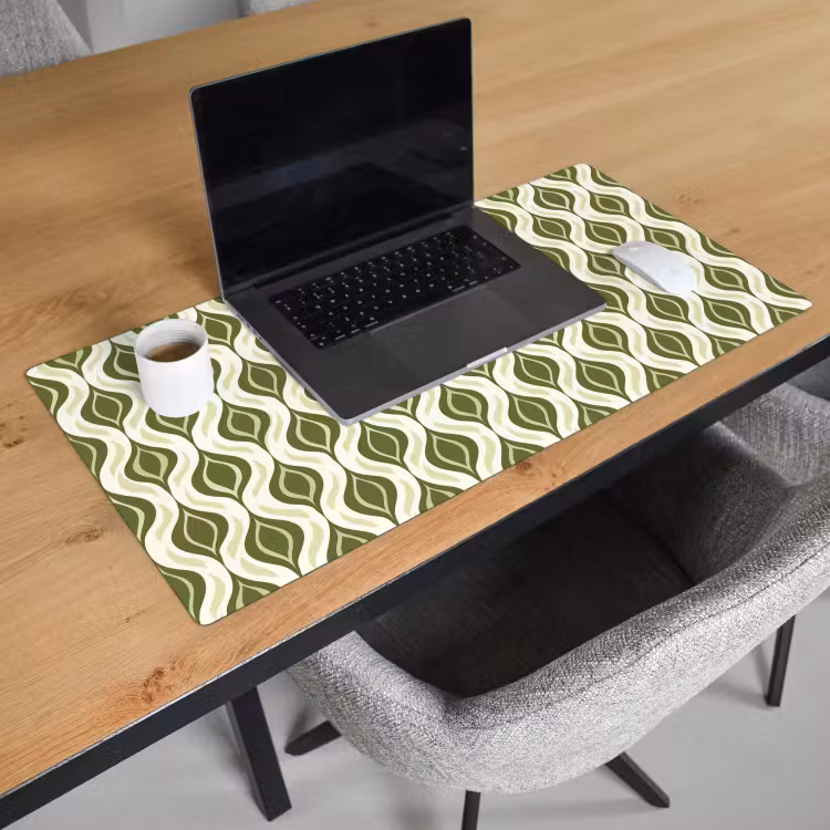 Bureau onderlegger - Patroon - Retro - Groen — 3