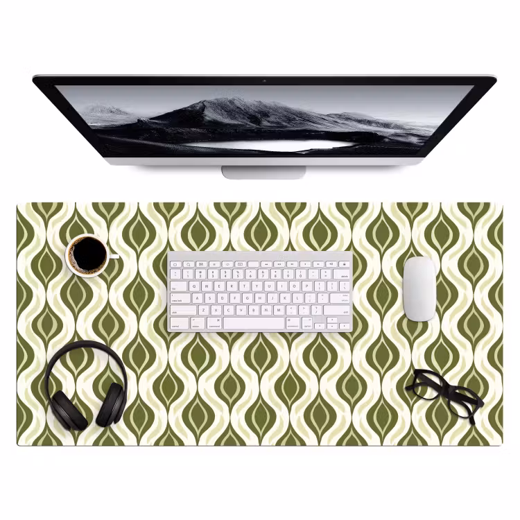Bureau onderlegger - Patroon - Retro - Groen — 4