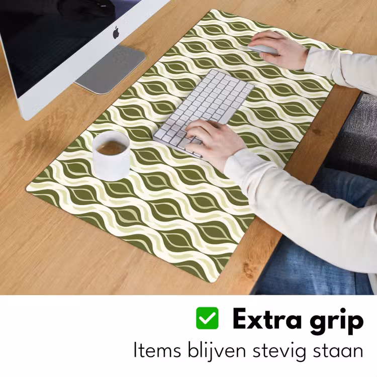 Bureau onderlegger - Patroon - Retro - Groen — 6
