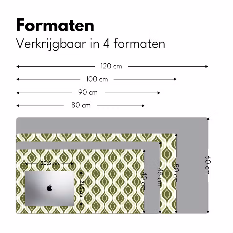 Bureau onderlegger - Patroon - Retro - Groen — 8