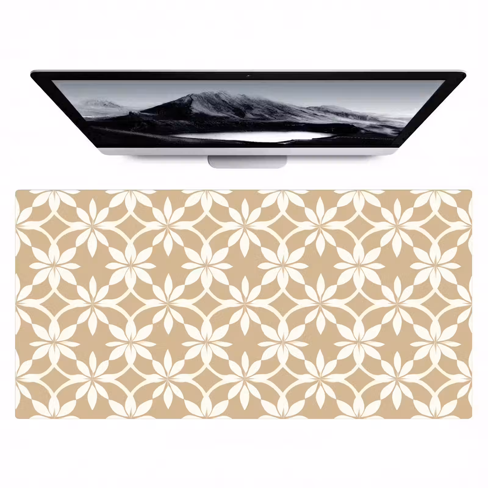 Bureau onderlegger - Bloemen - Patroon - Beige — 1