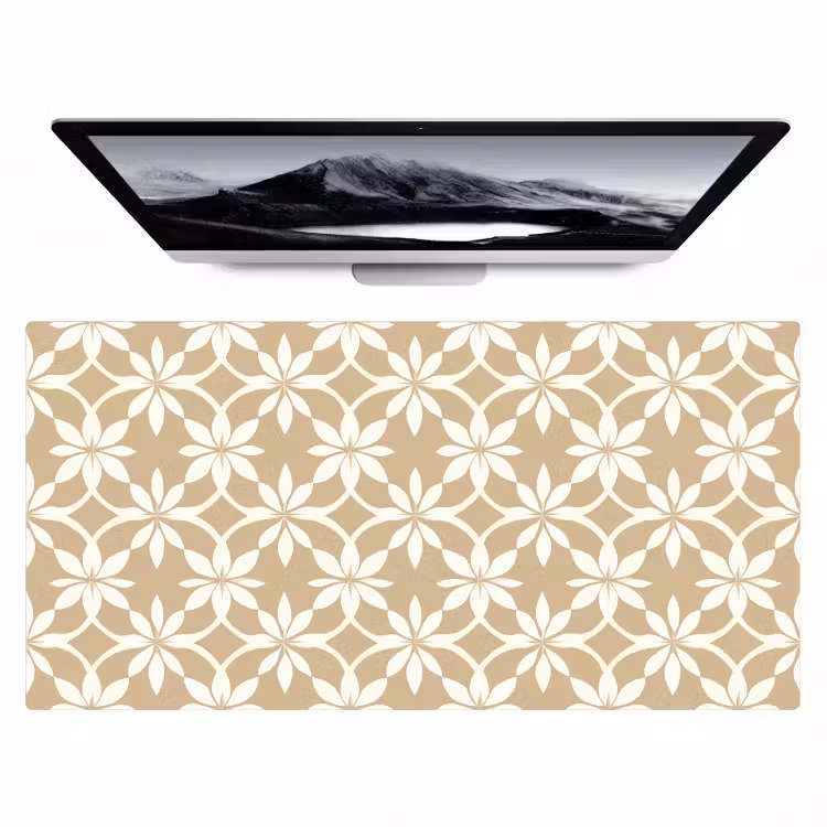 Bureau onderlegger - Bloemen - Patroon - Beige — 1