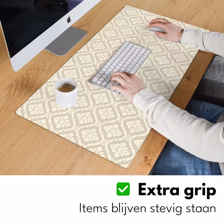 Bureau onderlegger - Floraal - Ornament - Beige — 6