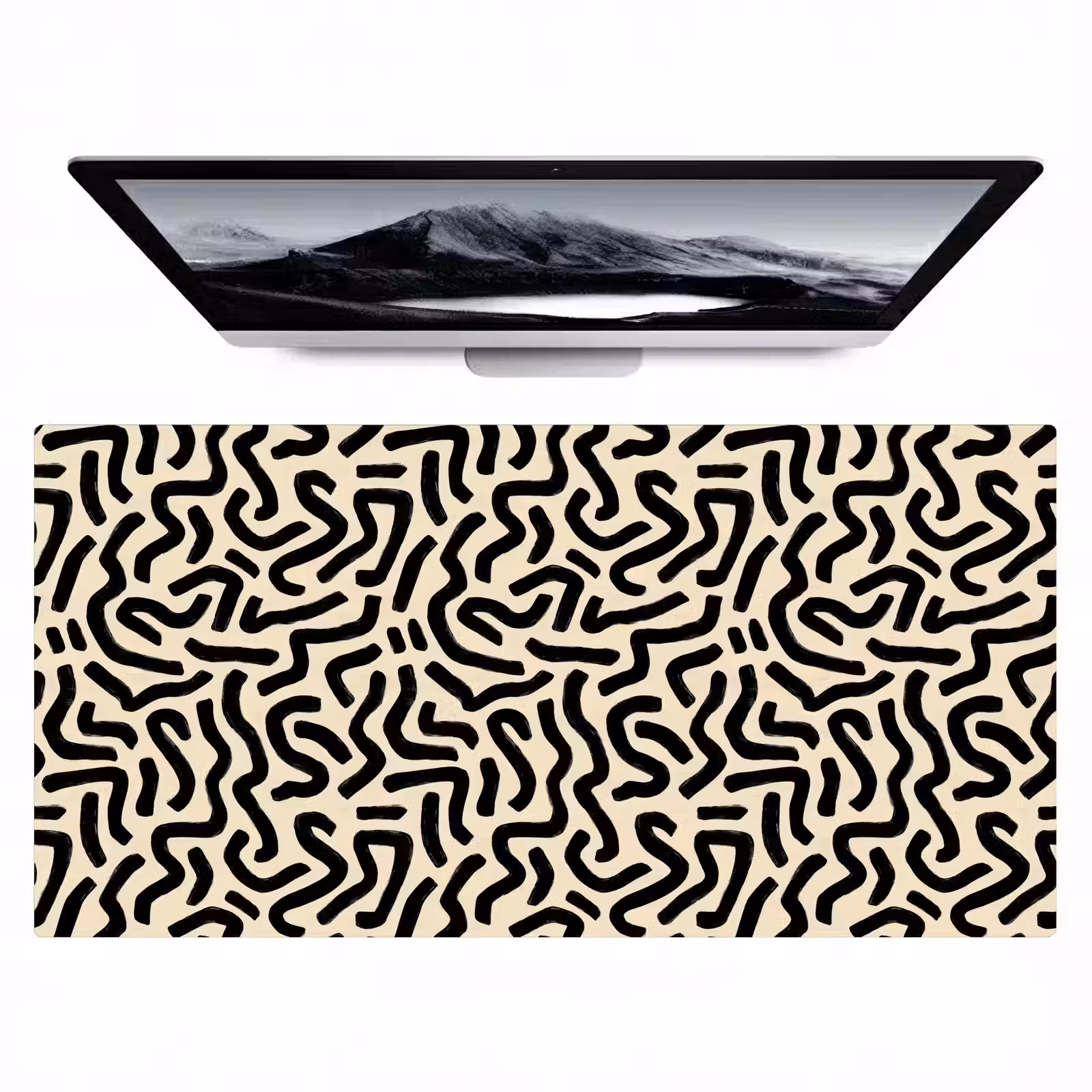 Bureau onderlegger - Abstract - Lijnen - Zwart — 1