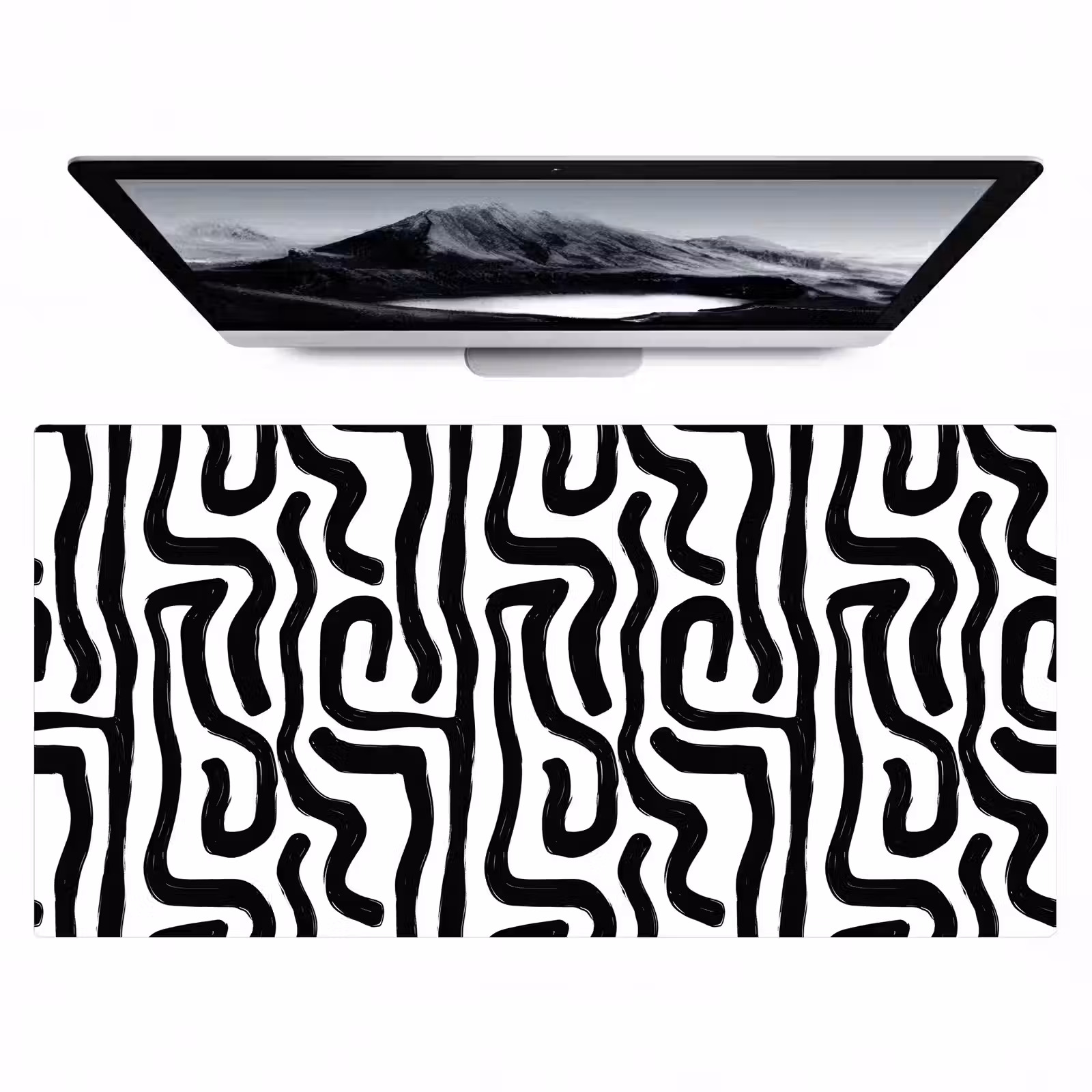Bureau onderlegger - Modern - Lijnen - Zwart — 1
