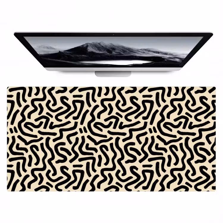 Bureau onderlegger - Abstract - Lijnen - Zwart — 1