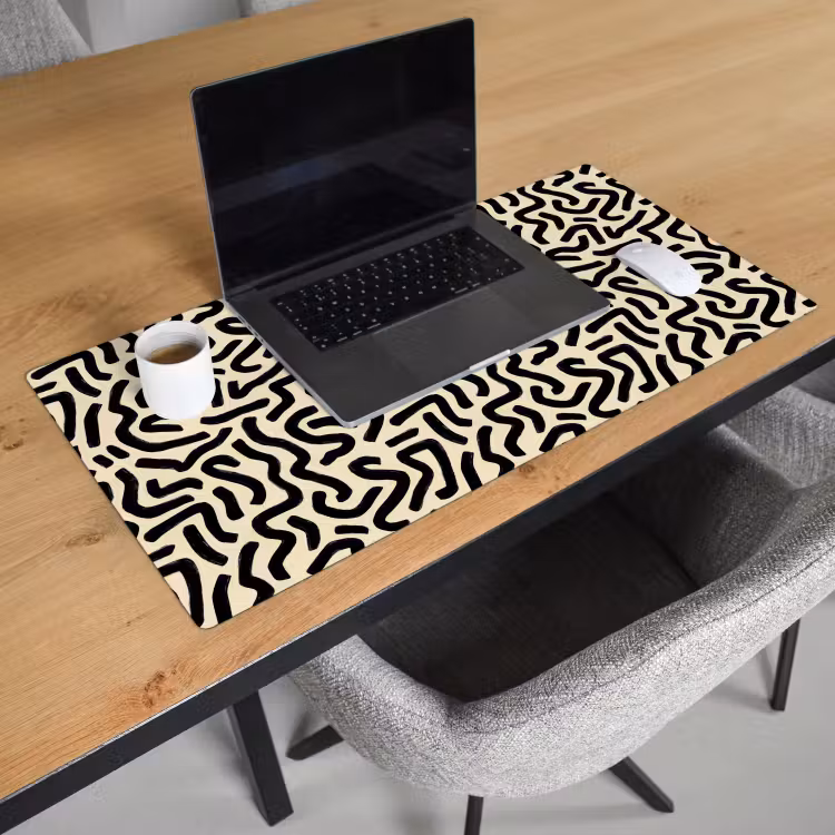 Bureau onderlegger - Abstract - Lijnen - Zwart — 3