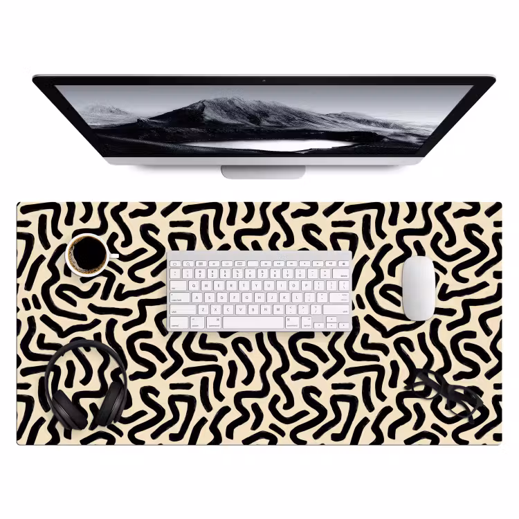 Bureau onderlegger - Abstract - Lijnen - Zwart — 4