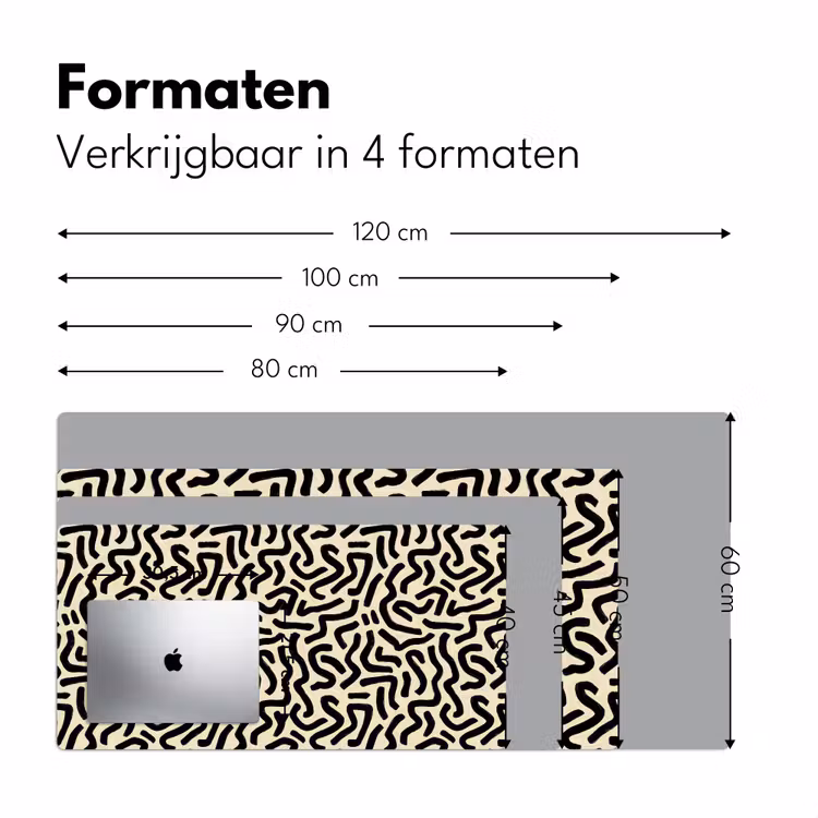 Bureau onderlegger - Abstract - Lijnen - Zwart — 8