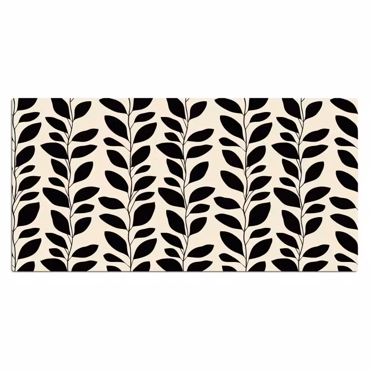 Bureau onderlegger - Botanisch - Dessin - Zwart - Beige — 2