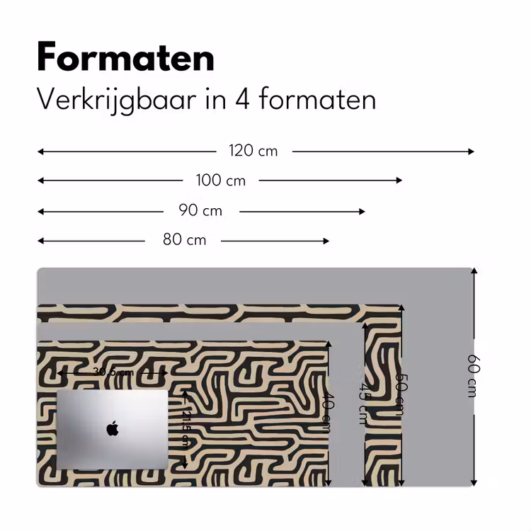 Bureau onderlegger - Grafisch - Lijnen - Zwart — 8