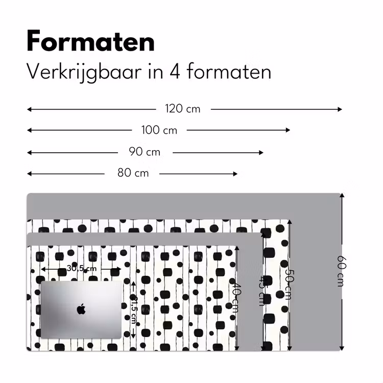 Bureau onderlegger - Grafisch - Modern - Zwart — 8