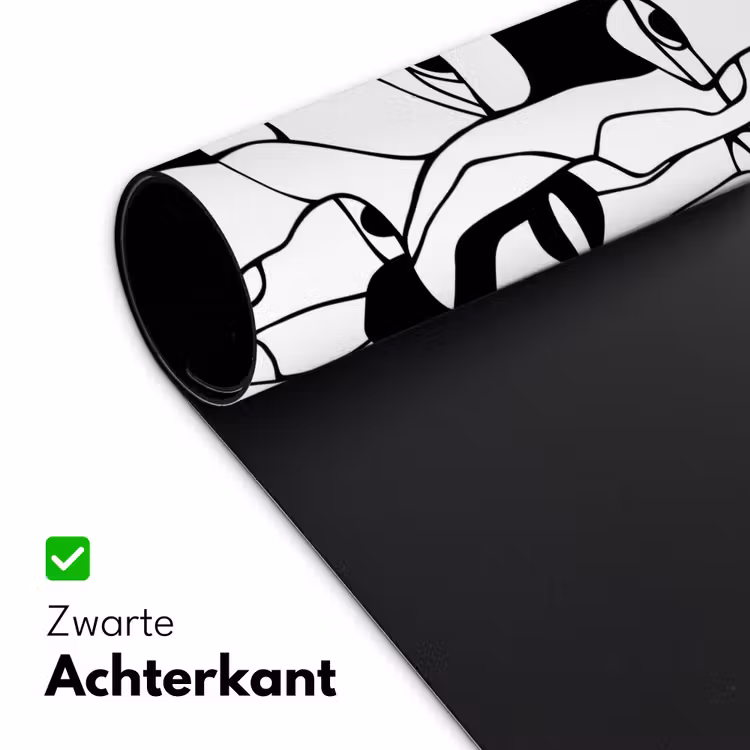Bureau onderlegger - Lijnen - Gezichten - Zwart - Wit — 5