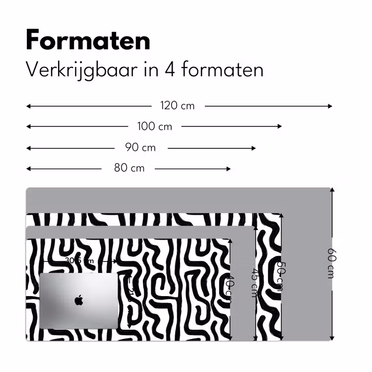Bureau onderlegger - Modern - Lijnen - Zwart — 8