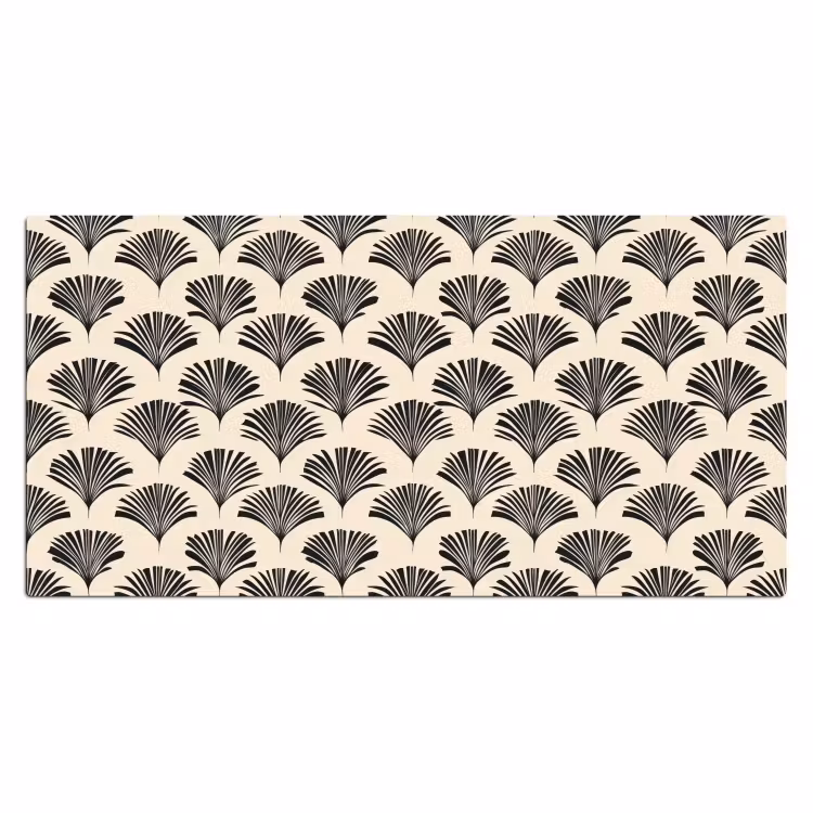 Bureau onderlegger - Waaiers - Botanisch - Zwart - Beige — 2