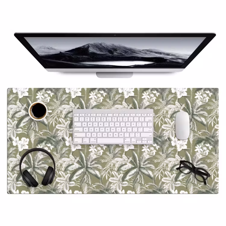 Bureau onderlegger - Botanisch - Bloemen - Groen — 4