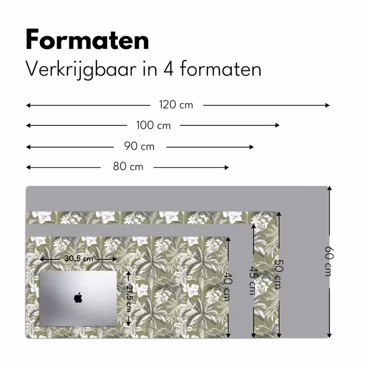 Bureau onderlegger - Botanisch - Bloemen - Groen — 8