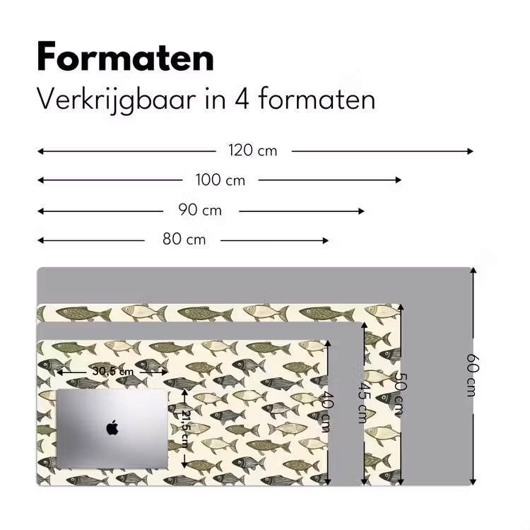 Bureau onderlegger - Vissen - Klassiek - Groen — 8