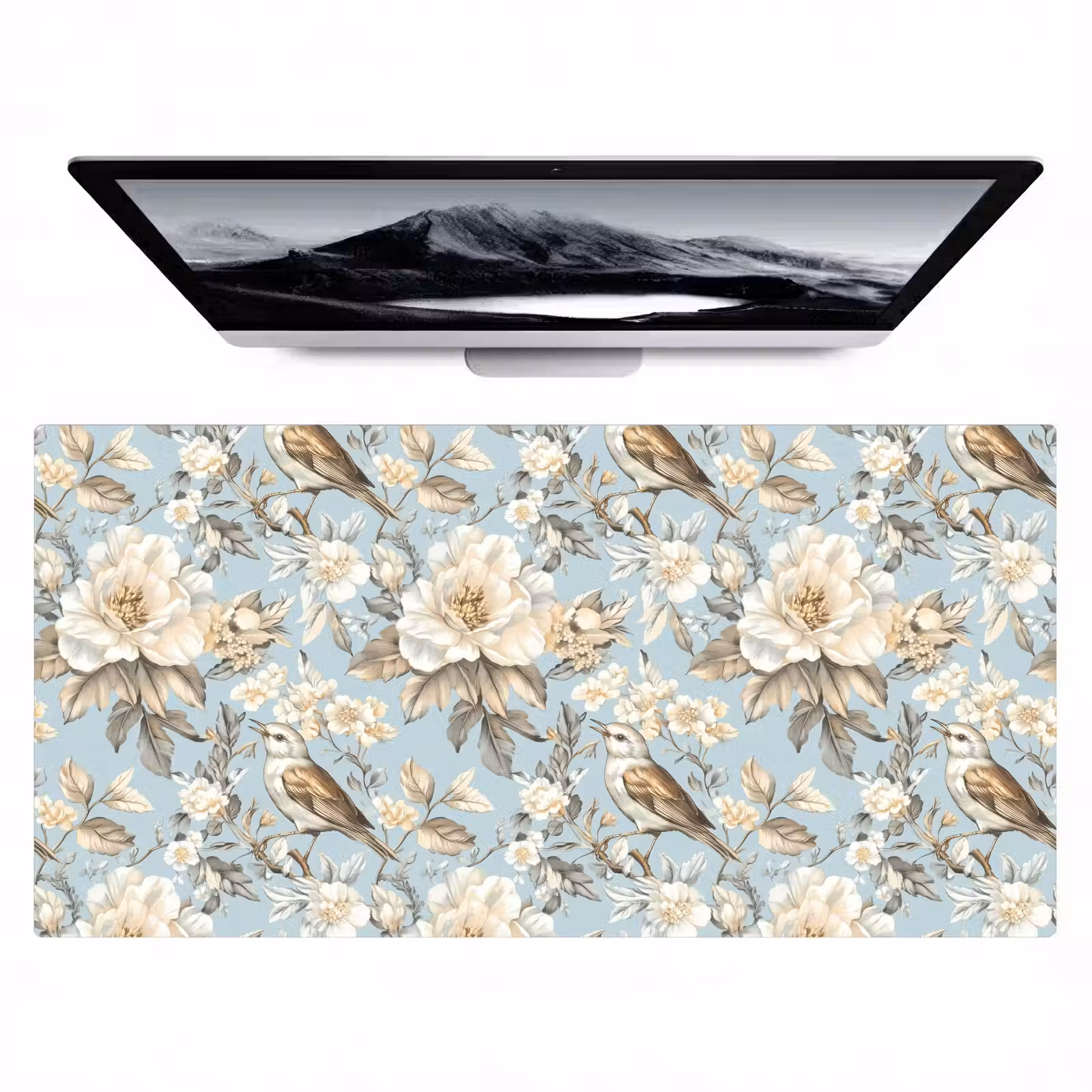 Bureau onderlegger - Botanisch - Zangvogel - Blauw — 1