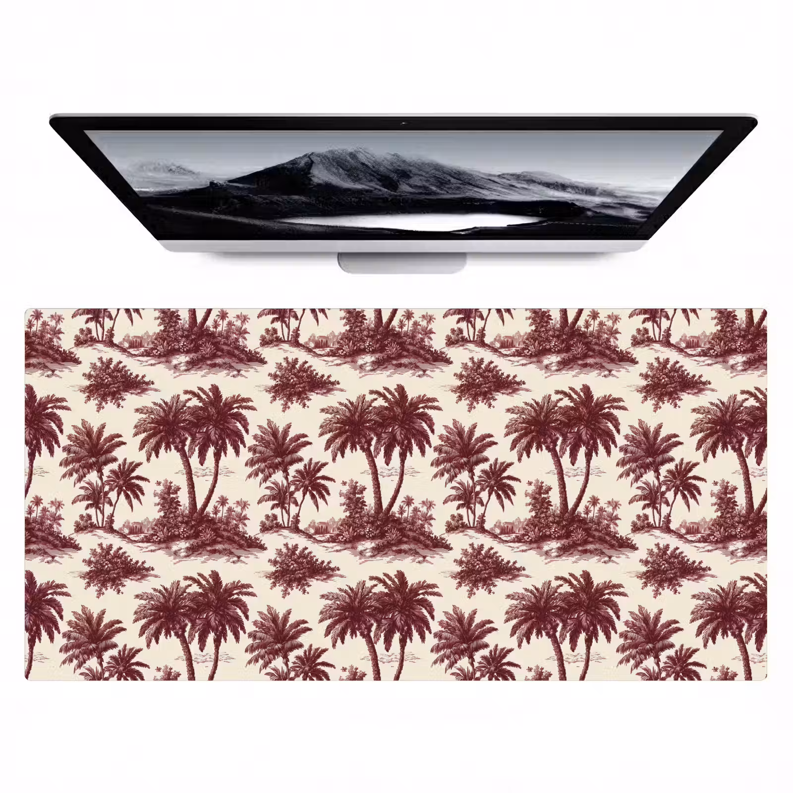 Bureau onderlegger - Tropisch - Geometrisch - Bordeauxrood — 1